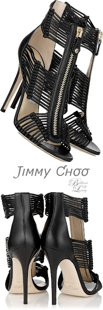 ♦Jimmy Choo black Kattie sandals #jimmychoo #shoes #brilliantluxury