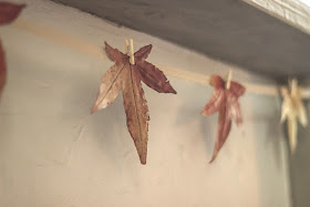 Pressed autumn leaves garland