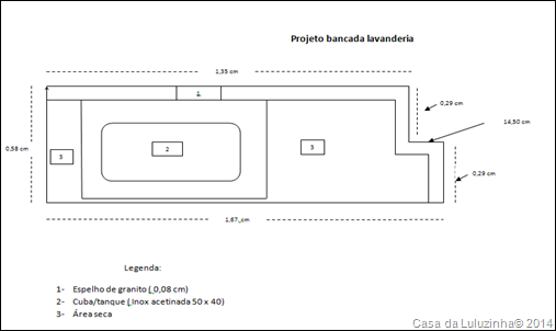 Projeto bancada lavanderia