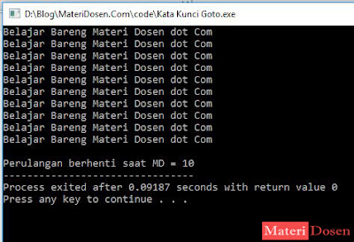 Contoh Program dengan Goto C++