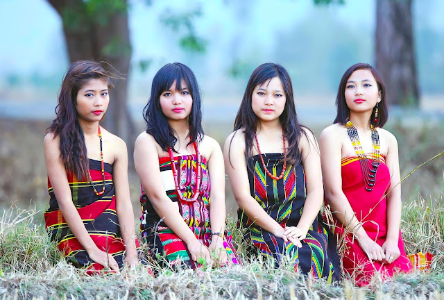 Young Kuki ladies with traditional attires