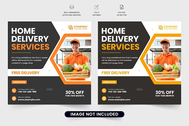 Home delivery service social media post free download