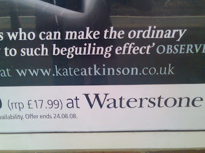 The web address on the billboard advert reads www.kateatkinson.co.uk, with the 'atkinson' in bold