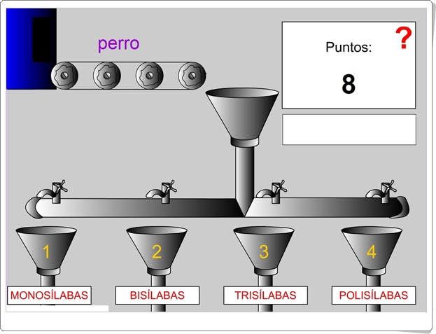 "Fábrica de clasificación de palabras" (Monosílabas, bisílabas, trisílabas y polisílabas)