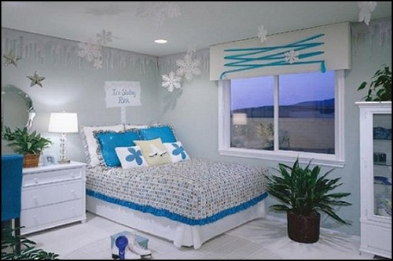Winter Themed bedroom decorating ideas and winter themed decorative 
