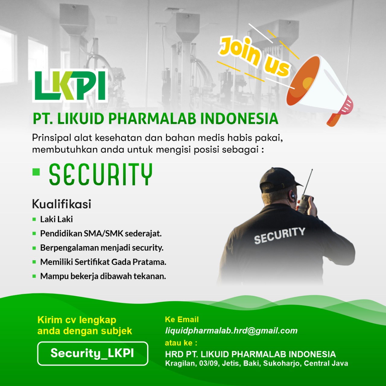 Lowongan Kerja Solo di by Edek Fashion Style & PT Liquid Pharmalab Indonesia