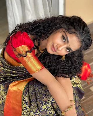 Anupama Parameswaran Looks in Traditional Saree Photoshoot