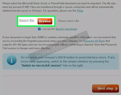 Step 3: Click "Browse" to Choose Your Password-Protected Document