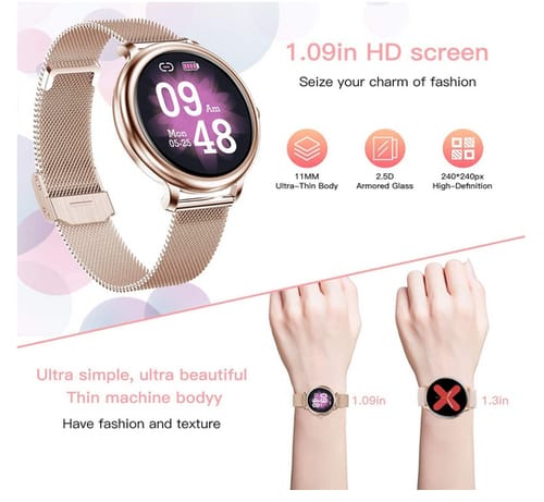 CatShin Women Fitness Tracker Bluetooth Smart Watch