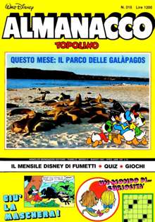 Almanacco Topolino 315 - Marzo 1983 | ISSN 1123-878X | CBR 215 dpi | Mensile | Fumetti | Universo Disney
L'Almanacco Topolino iniziò ad essere pubblicato nel 1957 come continuazione degli Albi d'Oro, una rivista che proponeva, alternativamente, storie tratte dall'universo Disney e storie non-Disney.
Nei primi anni trenta, con il nome di Albi d'Oro, la testata Almanacco Topolino venne utilizzata per pubblicare albi speciali, stagionali o annuali come nella moda statunitense. Dall'ottobre del 1956 la testata ha affiancato e poi sostituito la serie degli Albi d'Oro, divenuto semplicemente una piccola dicitura in un quadratino in alto a sinistra.
Sull'Almanacco Topolino venivano preferibilmente pubblicati fumetti stranieri, principalmente a causa del suo formato più ampio che consentiva di pubblicare le storie tipicamente a quattro strisce dell'estero senza rimontarle o ridurle in dimensioni. Alcuni anni più tardi, nel gennaio del 1970, venne adottata una nuova numerazione, partendo dal 157, ovvero contando i numeri usciti dal gennaio 1957 in poi, che diventa così il primo numero ufficiale della serie. Fino al dicembre 1981, la rivista aveva la caratteristica di essere stampata alternando due pagine a colori e due in bianco e nero: dal mese seguente divenne invece interamente a colori.
Dal gennaio 1985 la rivista ha assunto un formato ridotto e ha cambiato il suo nome in Mega Almanacco e successivamente in Mega 2000 e in Mega 3000 (dal 2000). Nel corso degli anni novanta ha iniziato a presentare al pubblico anche storie danesi e brasiliane, oltre a quelle statunitensi e olandesi.
L'Almanacco Topolino è stato ripreso nel corso dell'aprile 1999 come trimestrale: presentava le ristampe delle più illustri storie mai pubblicate sulla prima serie. Si è conclusa con il numero 13 del marzo 2002.
Buona parte delle storie classiche apparse sulla prima serie della rivista sono ristampate sulla testata Le Imperdibili, che si avvale delle copertine di Marco Rota. Anche questa serie ha chiuso i battenti, con il numero 33 del settembre 2007.
La rivista ha avuto questi titoli:
- Albi d'Oro: inizia come settimanale, presentando anche storie non-Disney, quindi diventa mensile con storie solo Disney fino al dicembre 1956;
- Almanacco Topolino: dal gennaio 1957 fino al dicembre 1984;
- Mega Almanacco: partito con il numero 337, nel gennaio 1985;
- Mega 2000: partito dal numero 424, nell'aprile del 1992;
- Mega 3000: partito dal numero 521, nel maggio 2000;
- Mega: partito con il numero 596 ad agosto 2006, e terminato con il numero 613 a gennaio 2008.
Tutte queste serie sono da considerarsi un'unica collana in virtù della numerazione continua.