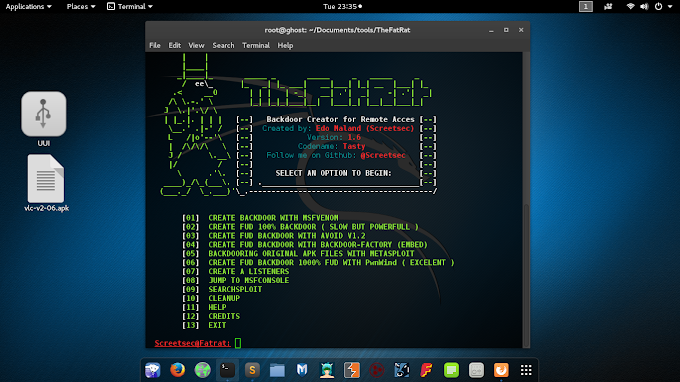 Cara Membuat Backdoor Exploit Android dengan TheFatRat di Kali Linux 2.0 GNU/Linux