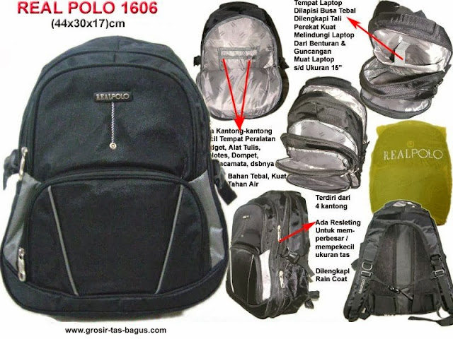 Tas Ransel Laptop Pria Murah dan Bagus Real Polo 1606