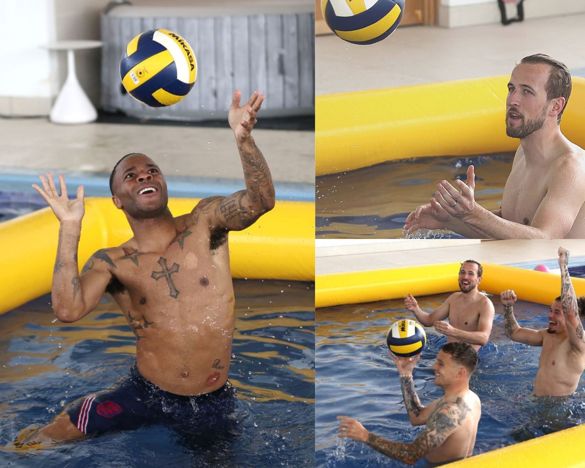 England Stars Relax In Pool In Advance Of Ukraine Clash