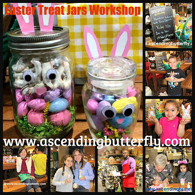 Photo Collage of March 2017 DIY Easter Treat Jars Workshop, Cost Plus World Market Brooklyn, NY 