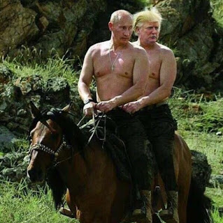 puting and trump on horse together