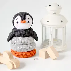 Juguete pingüino a crochet