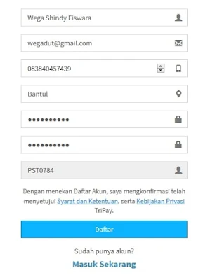 Formulir Pendaftaran Agen Pulsa Tripay