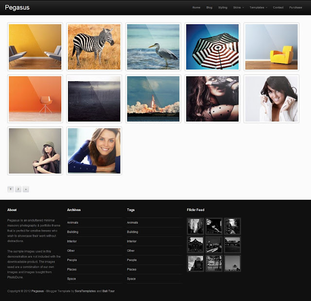 Free Blogger Gallery Template Download Pegasus