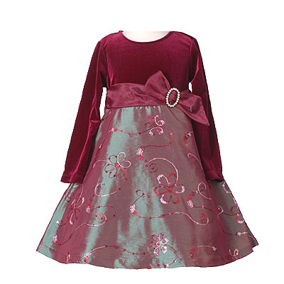 Christmas Dress - Burgundy Floral