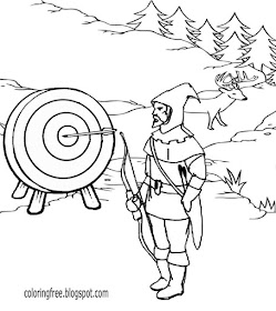 Free printable Archery games Medieval Game play knight bowman medieval coloring pages for older kids