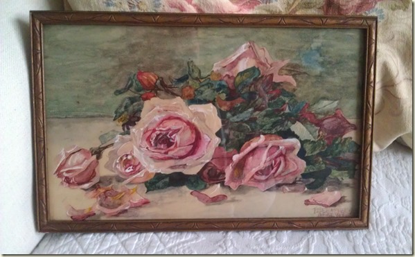 antique rose painting