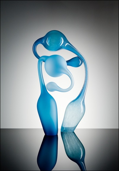 Gestural Pair (Teal and White)