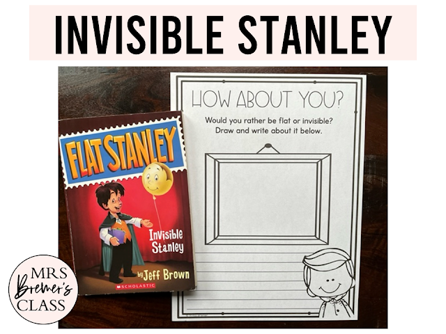 Invisible Stanley book study activities unit with literacy companion activities for First Grade and Second Grade