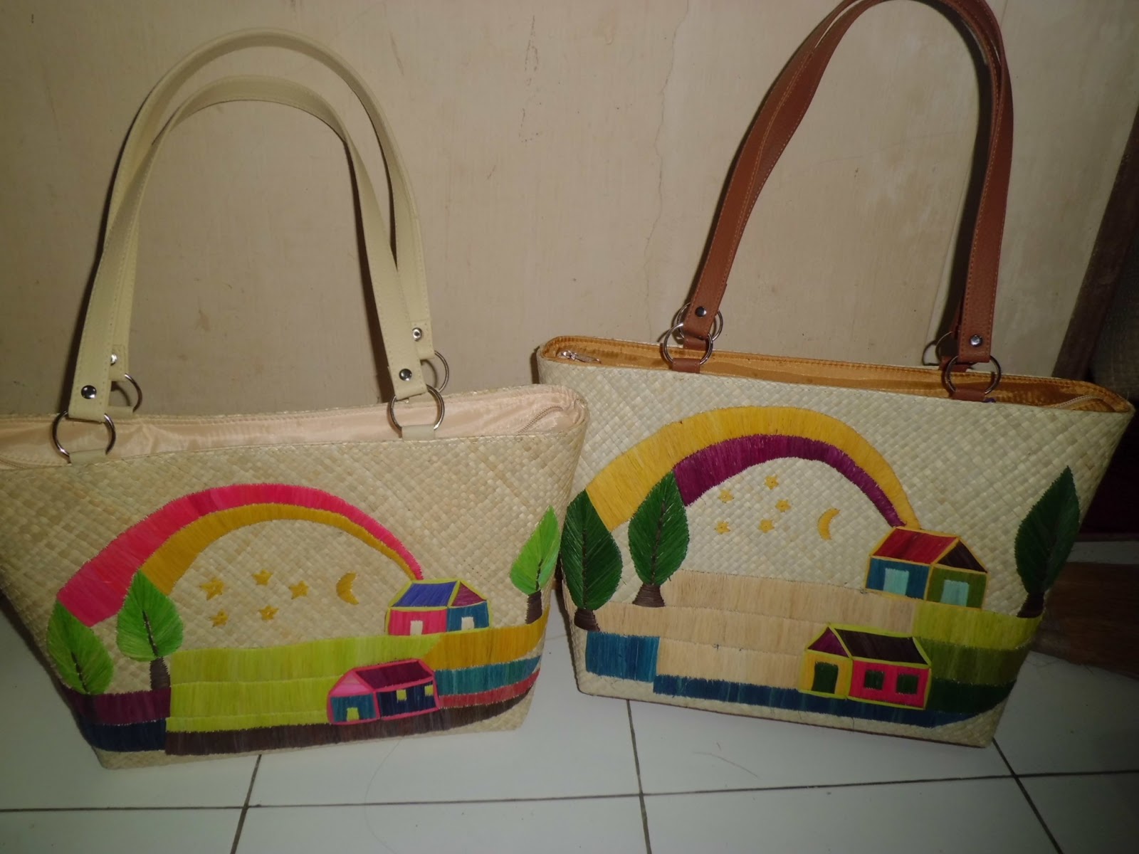  Tas  Anyaman  Lukis Cantik Kode 08 TOKO TAS  