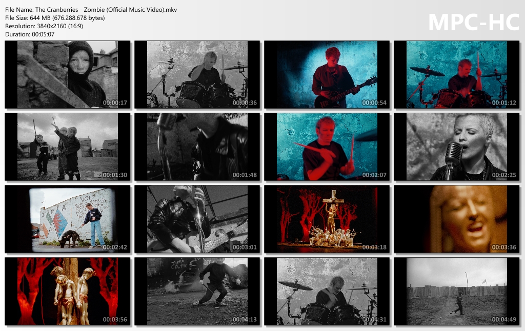 The Cranberries - Zombie (Official Music Video) [4K-2160p MKV VP9 Opus]
