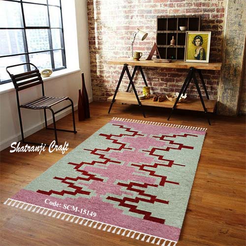 Satranji floormat (3'x5' feet) rugs and carpet for living room décor শতরঞ্জি SCM-15149