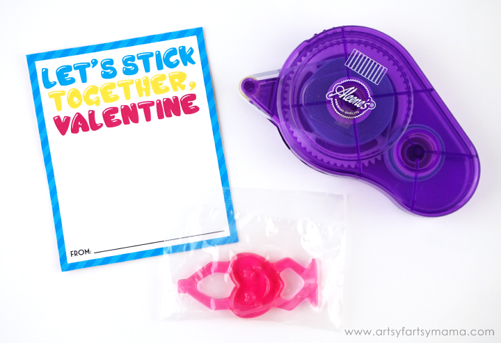 Free Printable "Let's Stick Together" Valentines