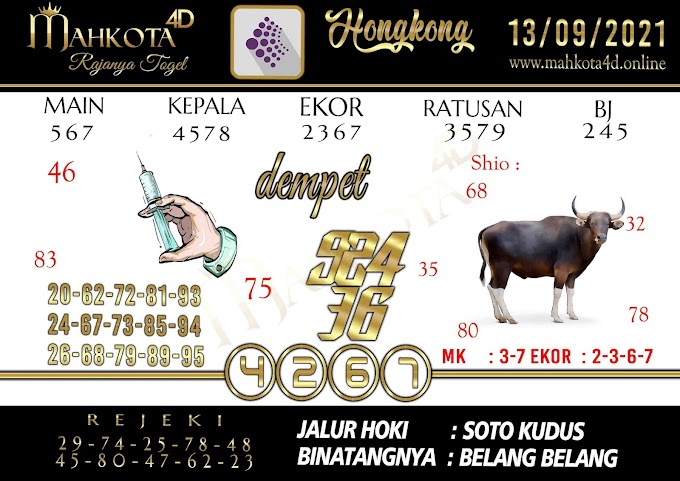 Syair Prediksi Jitu Hongkong Pools - Togel HK Senin, 13 - September - 2021