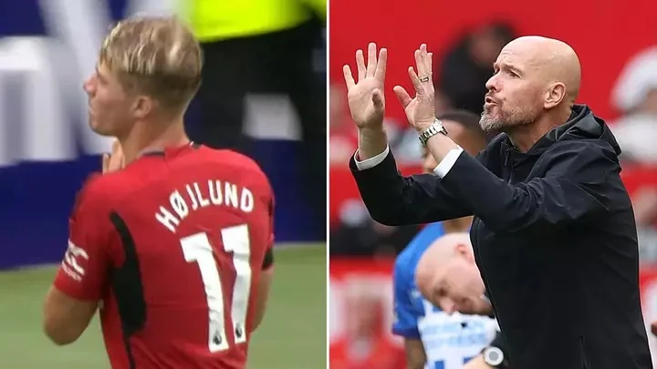 Man Utd fans turn on Erik ten Hag as Rasmus Hojlund decision booed by the whole of Old Trafford