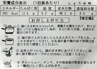 作り方と栄養成分表示