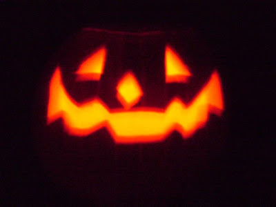 close up of my Jack O Lantern in the dark