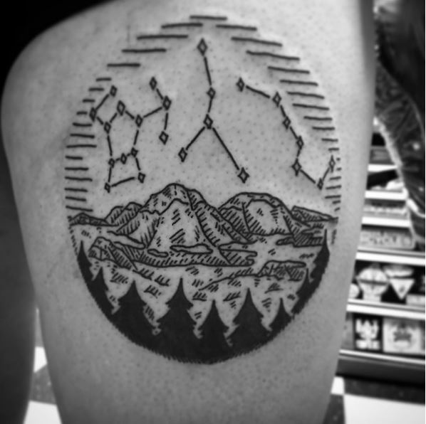50 Mountain Landscape Tattoos For Guys 2019 Tattoo Ideas