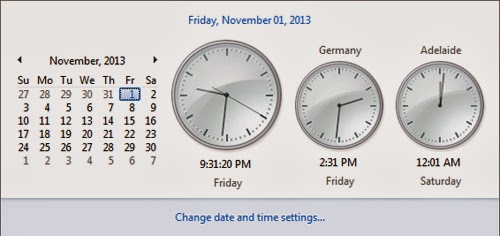 Default Additional Clock in Windows 7