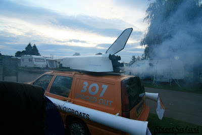 Spaced out Moonraker Volvo Rally Art Car
