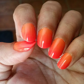 NailaDay: Sunset gradient with Essie Fear and Desire and Wet n Wild Fergilicious