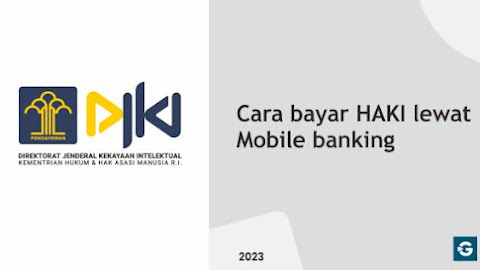 Cara bayar HKI - HAKI lewat Mobile banking