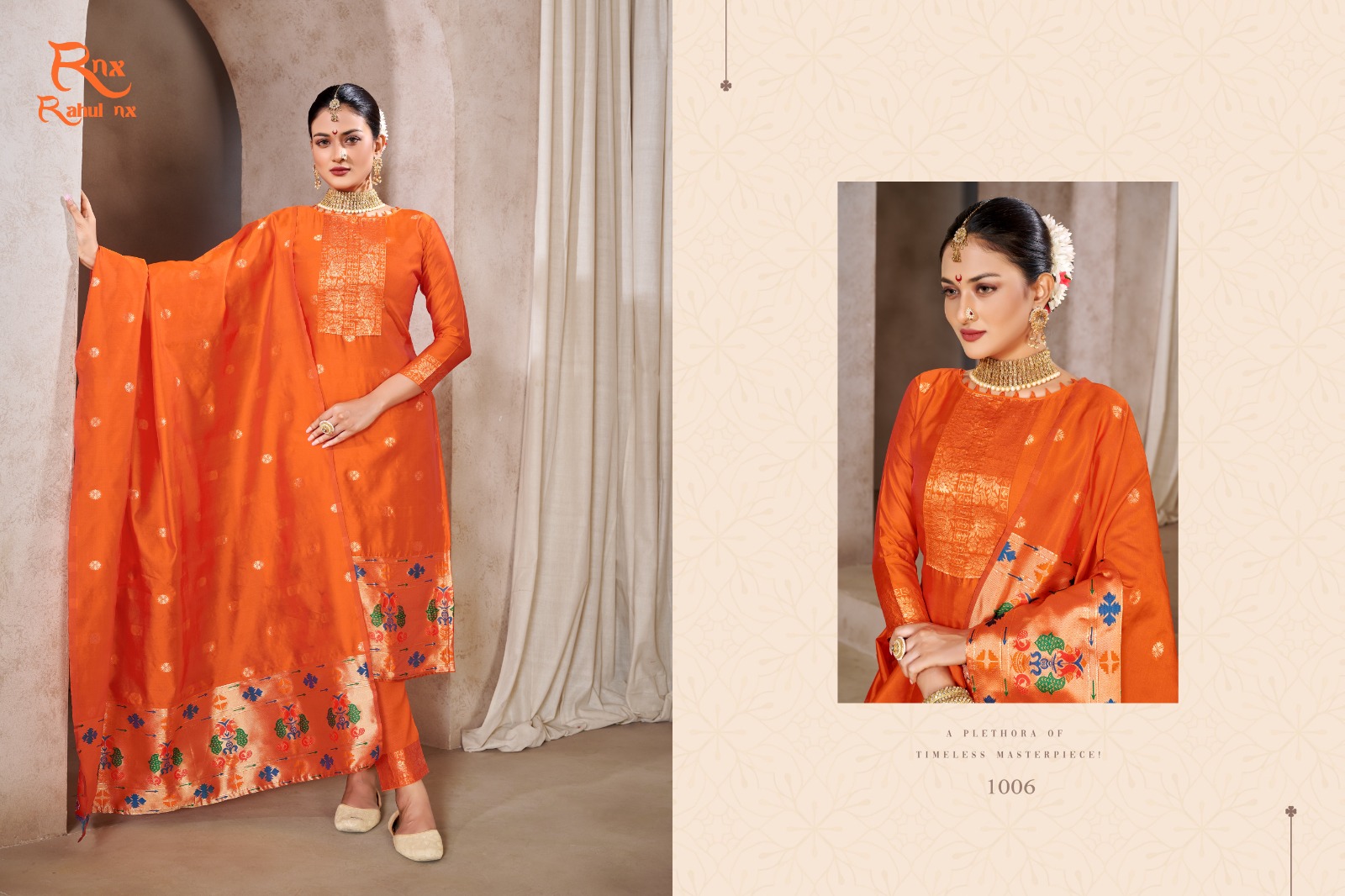 Buy Silk Printed Meenakari Paithni Rahul Nx Pant Style Suits
