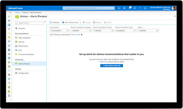 Azure Advisor Alerts, Azure Certifications, Azure Tutorial and Material, Azure Study Materials