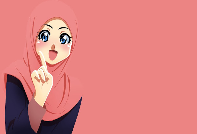 101 Gambar  Kartun  Muslimah Berhijab Cantik Menggunakan 