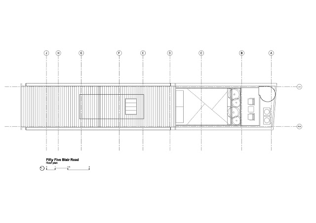 Roof floor plan of the minimalist house 