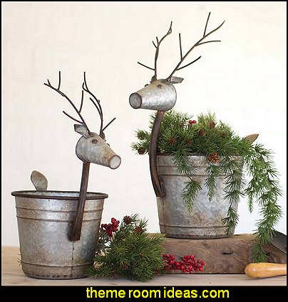 Metal Deer Planters modern farmhouse christmas decorations rustic christmas decor