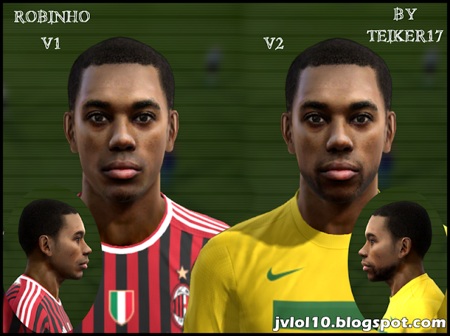 Face de Robinho atacante brasileiro que atualmente defende o Milan para PES 2012 Download, Baixar Face de Robinho do Milan para PES 2012