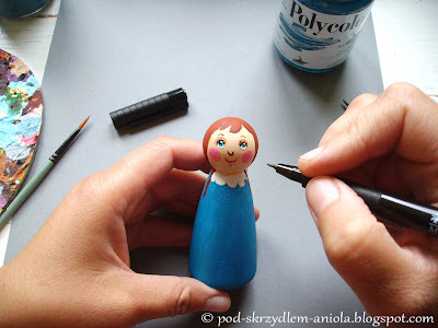 DIY tutorial kurs tworzenia drewnianej figurki malowanego aniołka bożonarodzeniowego