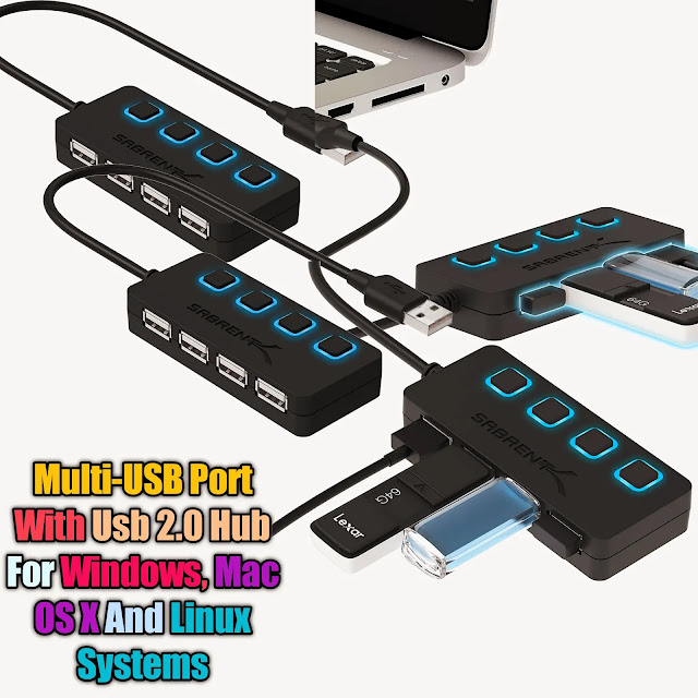 Multi-USB Port With Usb 2.0 Hub For Windows, Mac OS X And Linux systems