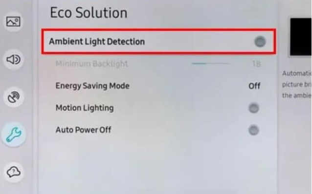 Tắt tính năng Ambient Light Detection để điều chỉnh độ sáng