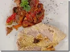 Fettine di maiale panate con caponata